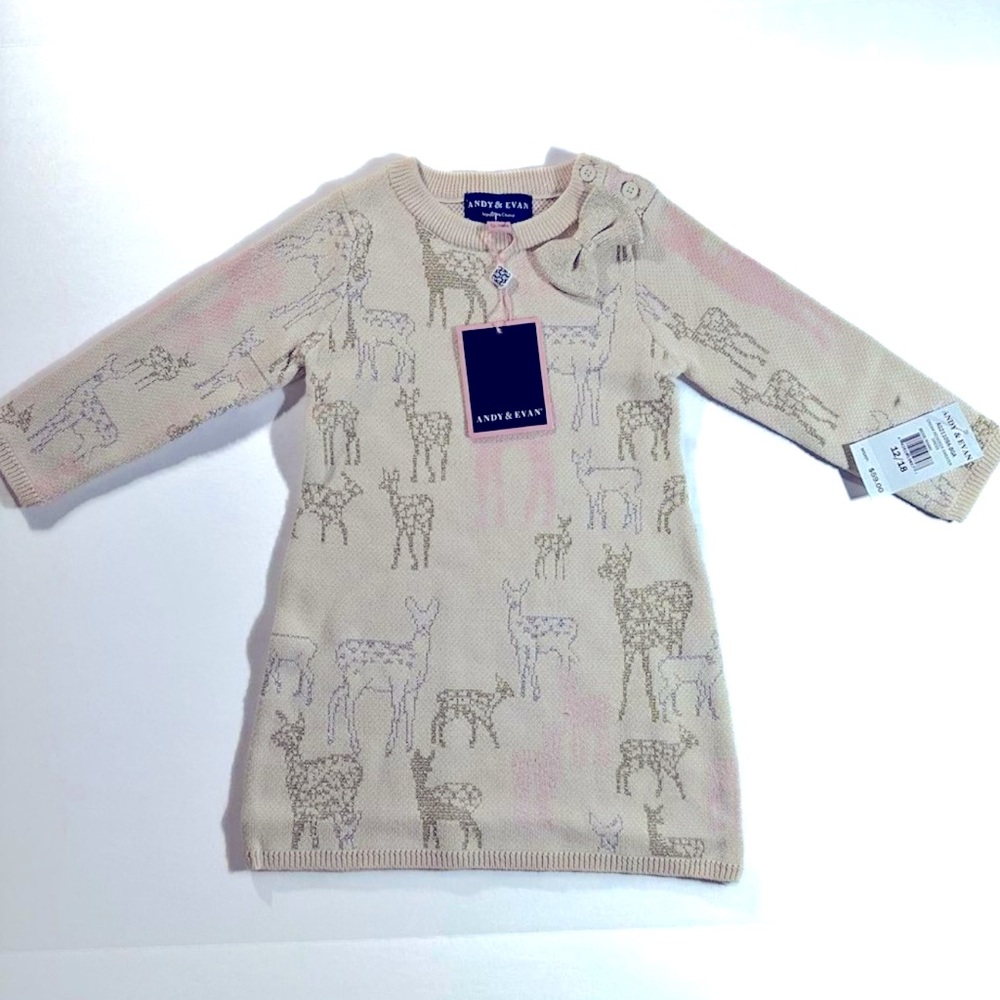 Andy & Evan Winter Deer Sweater Dress